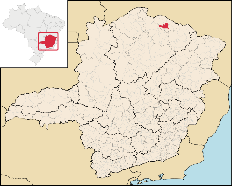 Mapa de localização de Monte Azul em MG
