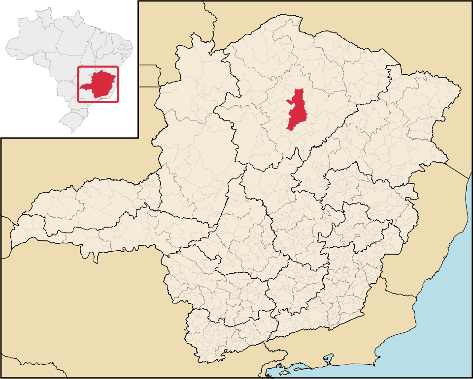 Mapa de localização de Montes Claros em MG