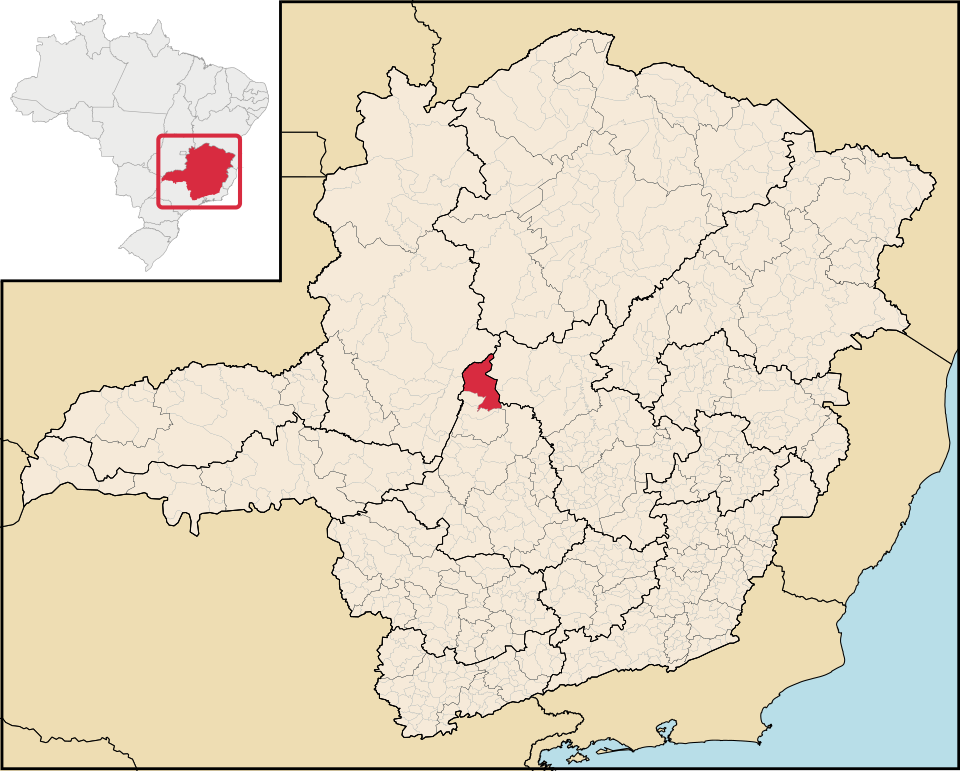 Mapa de localização de Morada Nova de Minas em MG