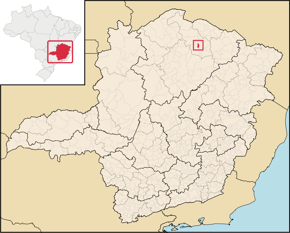 Mapa de localização de Nova Porteirinha em MG