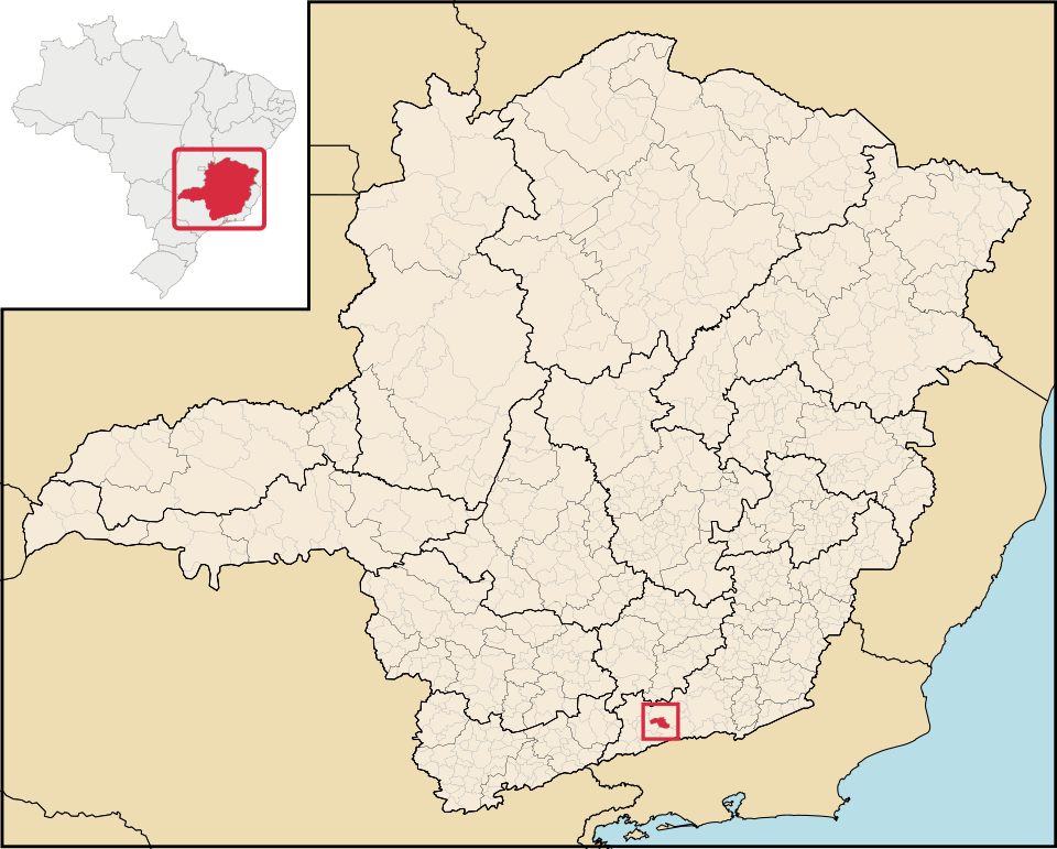 Mapa de localização de Olaria em MG
