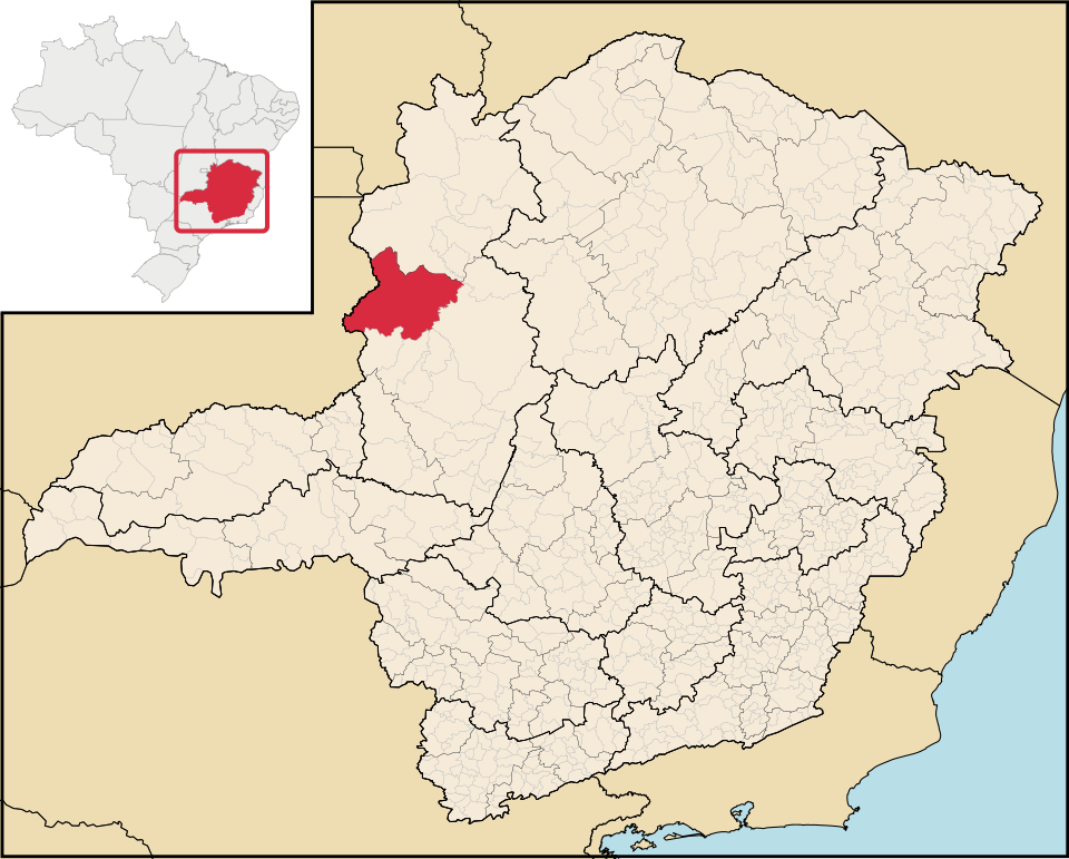 Mapa de localização de Paracatu em MG
