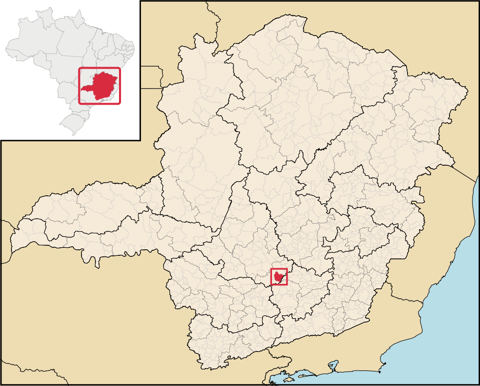 Mapa de localização de Passa Tempo em MG
