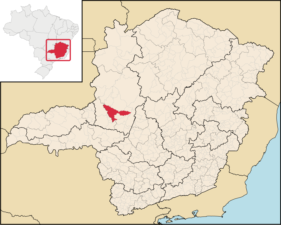 Mapa de localização de Patos de Minas em MG