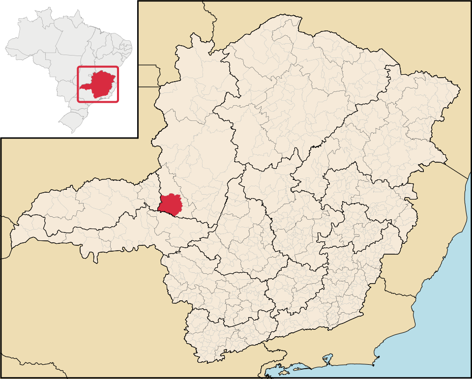Mapa de localização de Patrocínio em MG