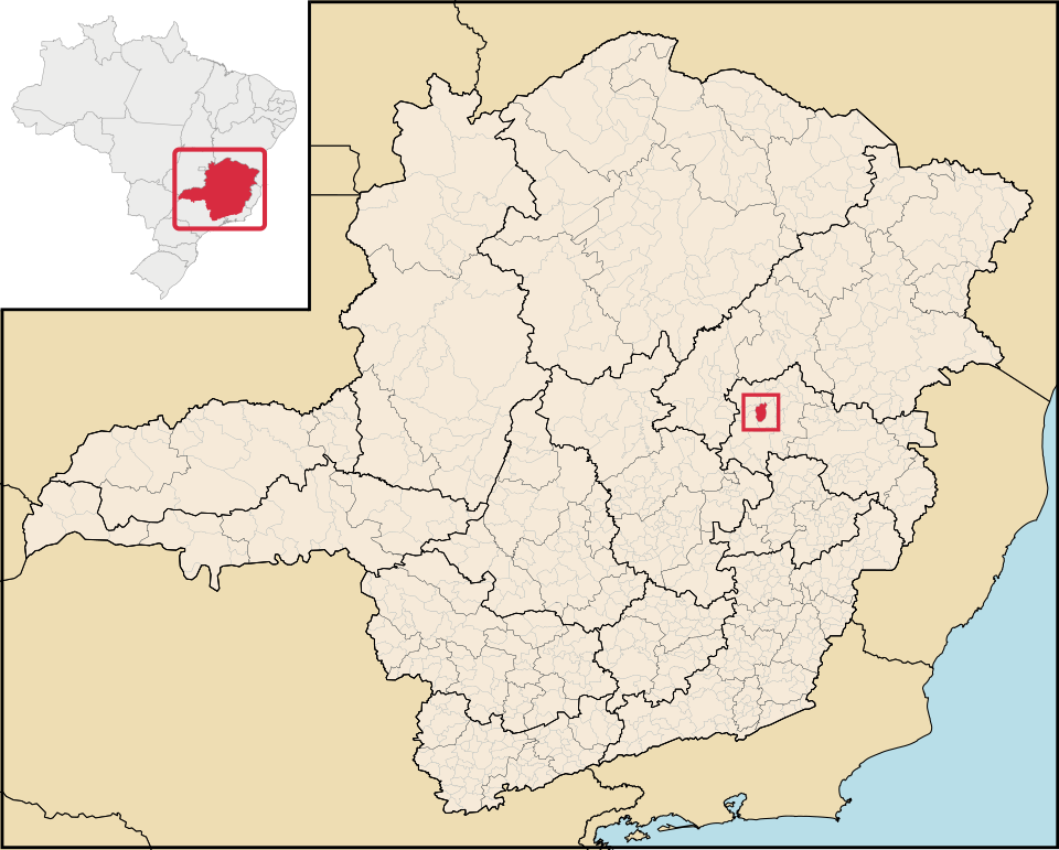 Mapa de localização de Paulistas em MG