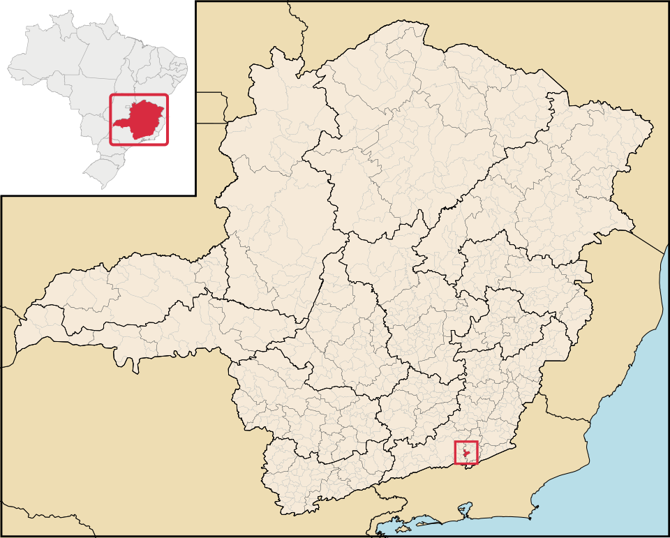 Mapa de localização de Pequeri em MG