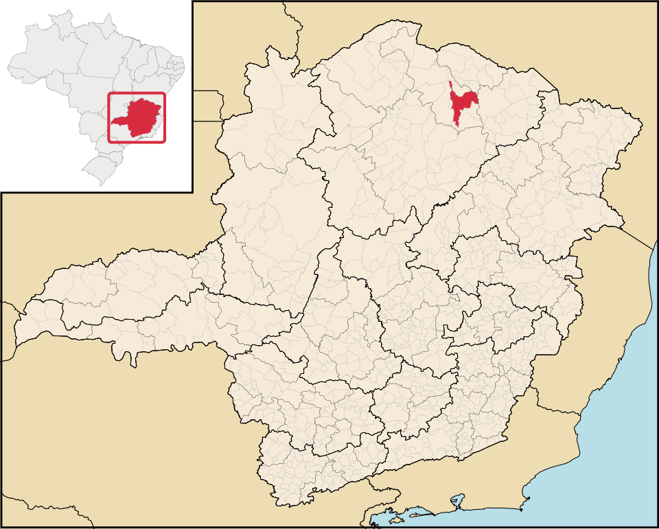 Mapa de localização de Porteirinha em MG