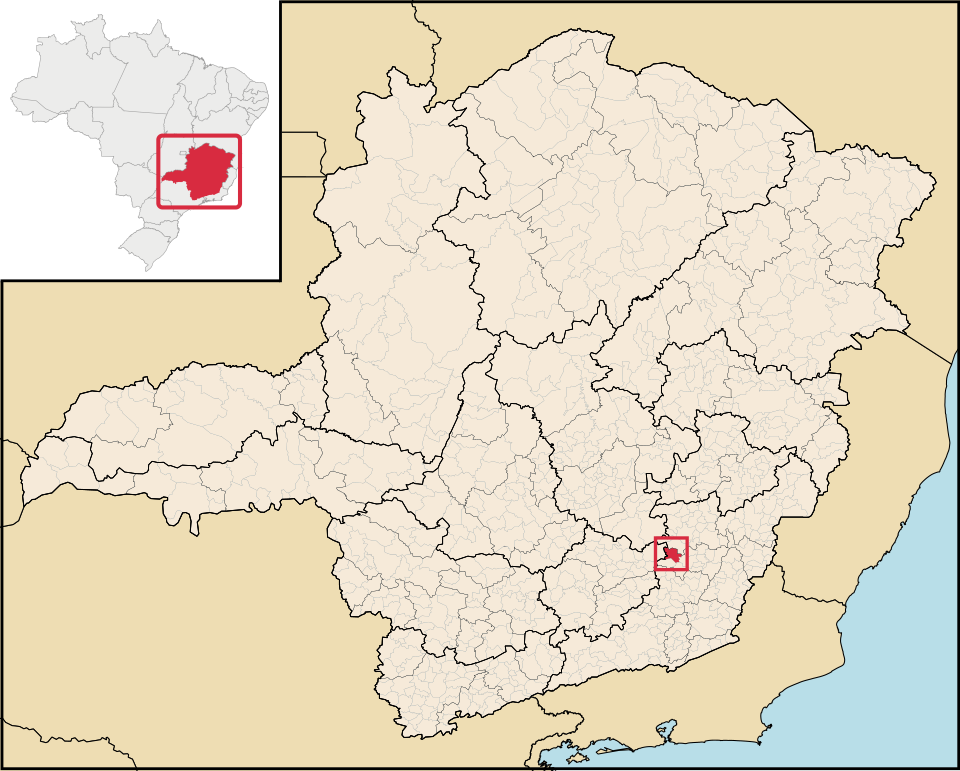 Mapa de localização de Porto Firme em MG