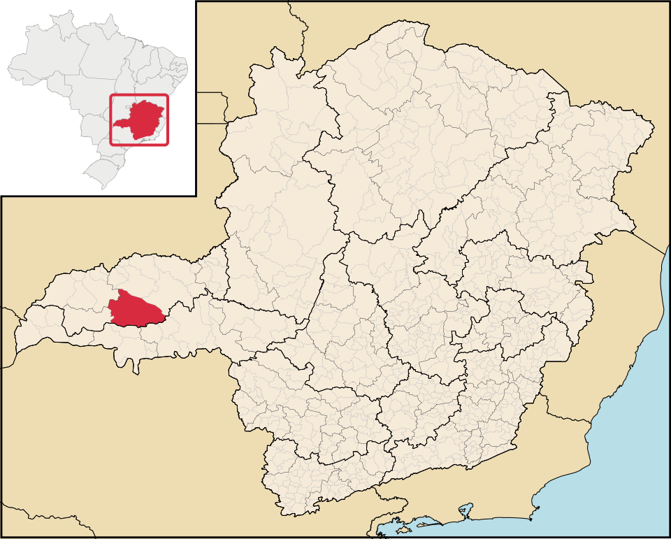 Mapa de localização de Prata em MG