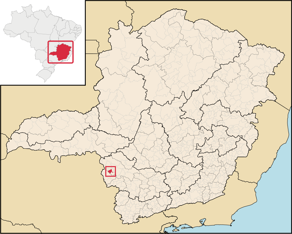 Mapa de localização de Pratápolis em MG