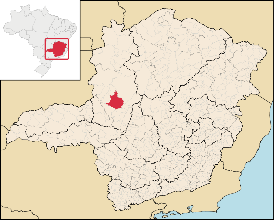 Mapa de localização de Presidente Olegário em MG