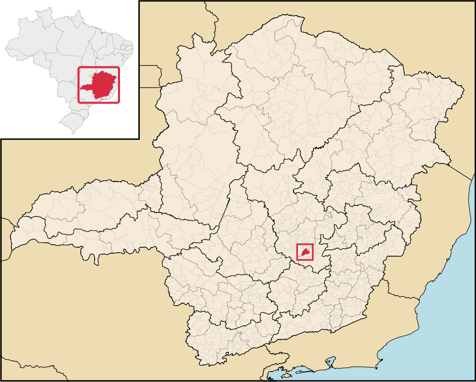 Mapa de localização de Rio Acima em MG