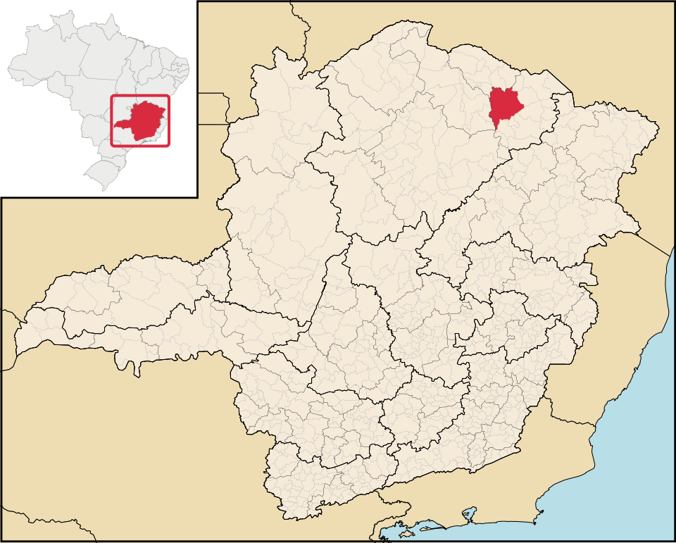 Mapa de localização de Rio Pardo de Minas em MG