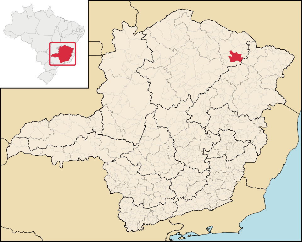 Mapa de localização de Salinas em MG