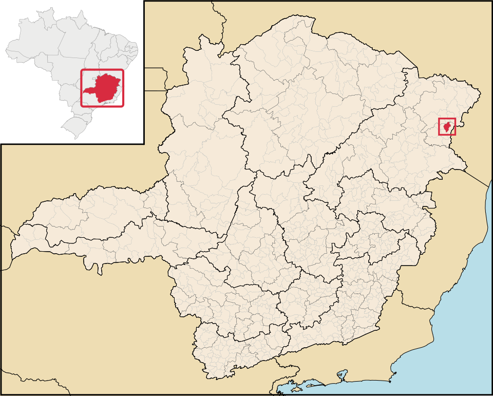 Mapa de localização de Santa Helena de Minas em MG