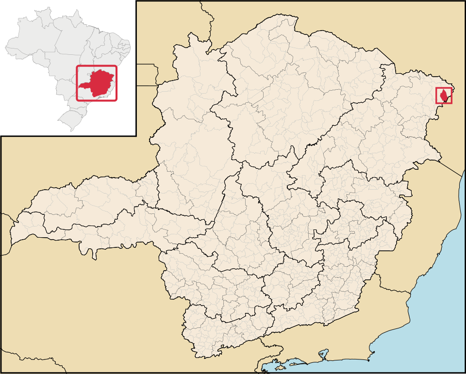 Mapa de localização de Santa Maria do Salto em MG