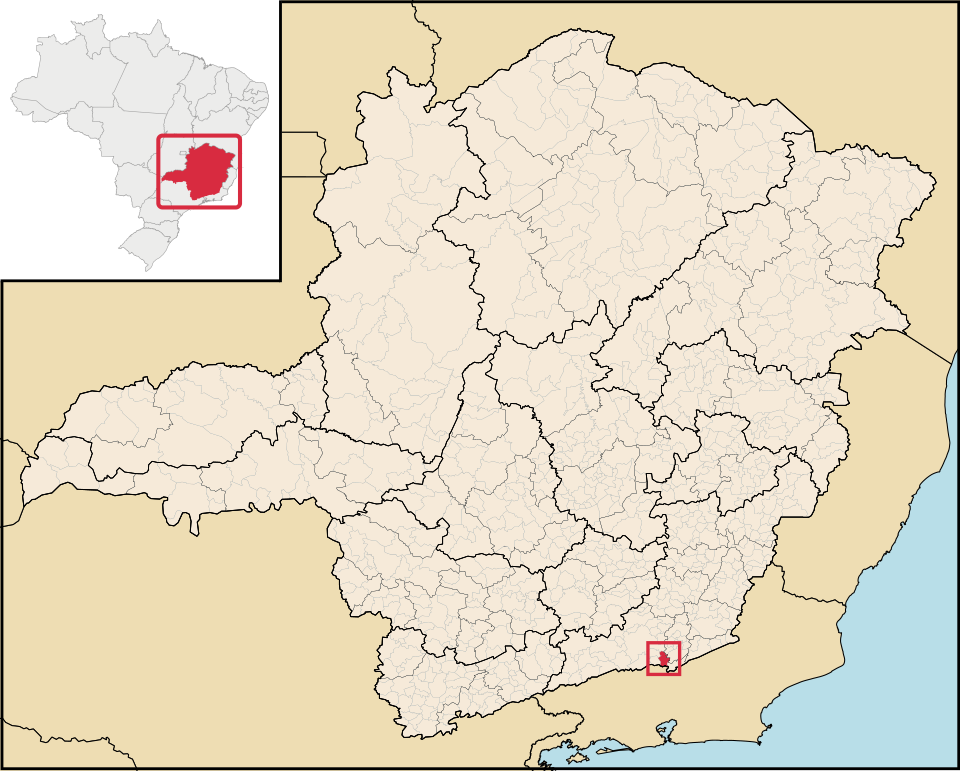 Mapa de localização de Santana do Deserto em MG
