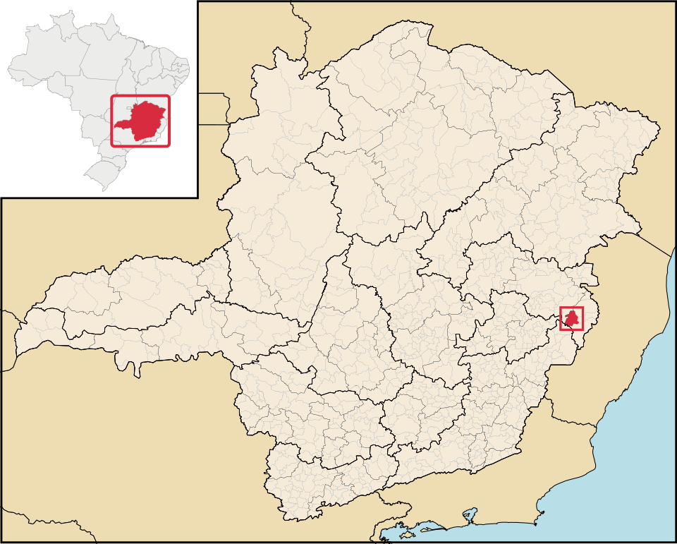 Mapa de localização de Santa Rita do Itueto em MG
