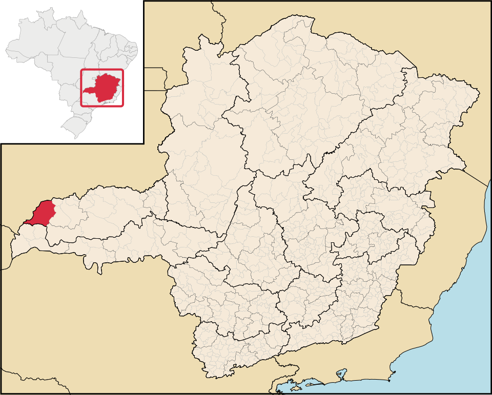Mapa de localização de Santa Vitória em MG