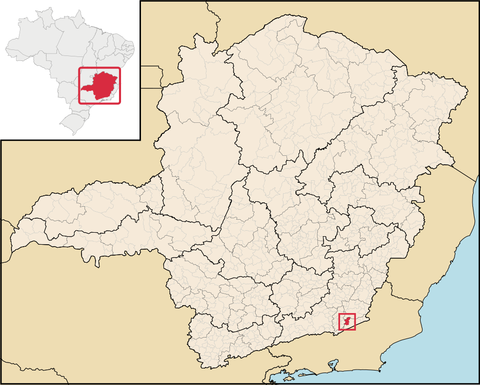 Mapa de localização de Santo Antônio do Aventureiro em MG