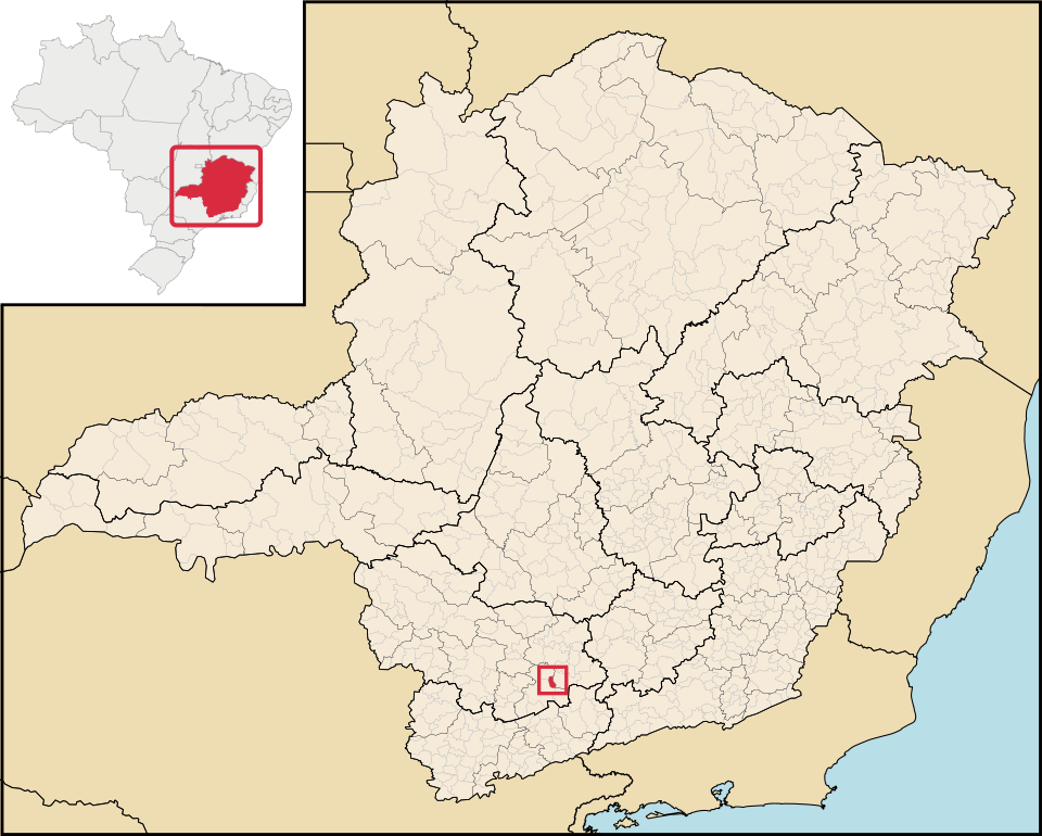Mapa de localização de São Bento Abade em MG