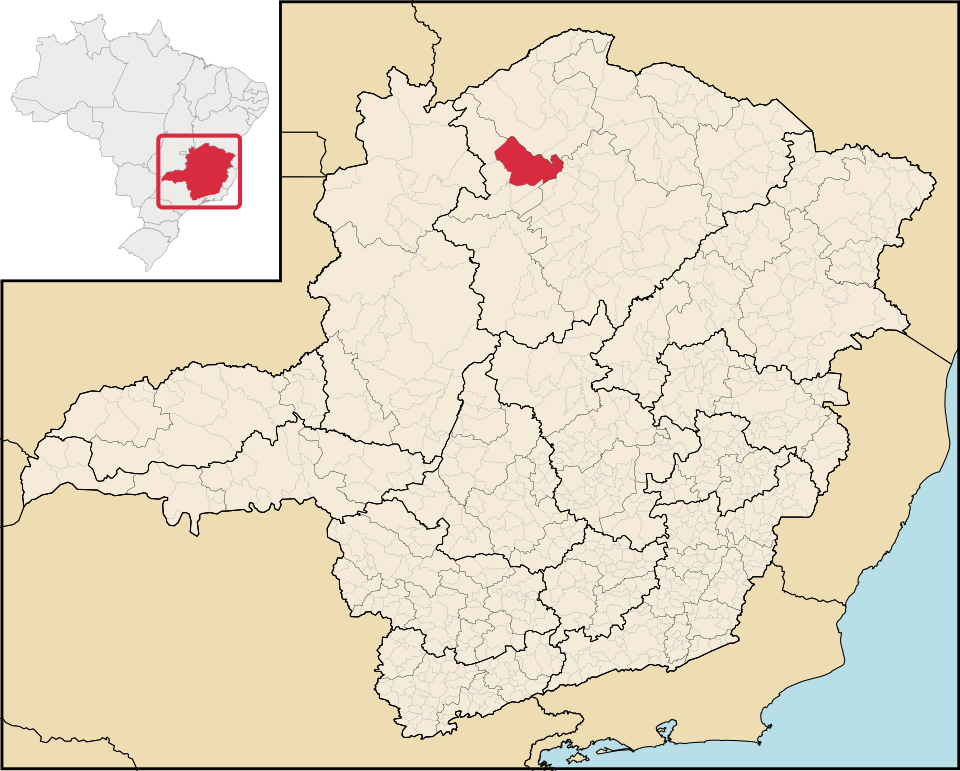 Mapa de localização de São Francisco em MG