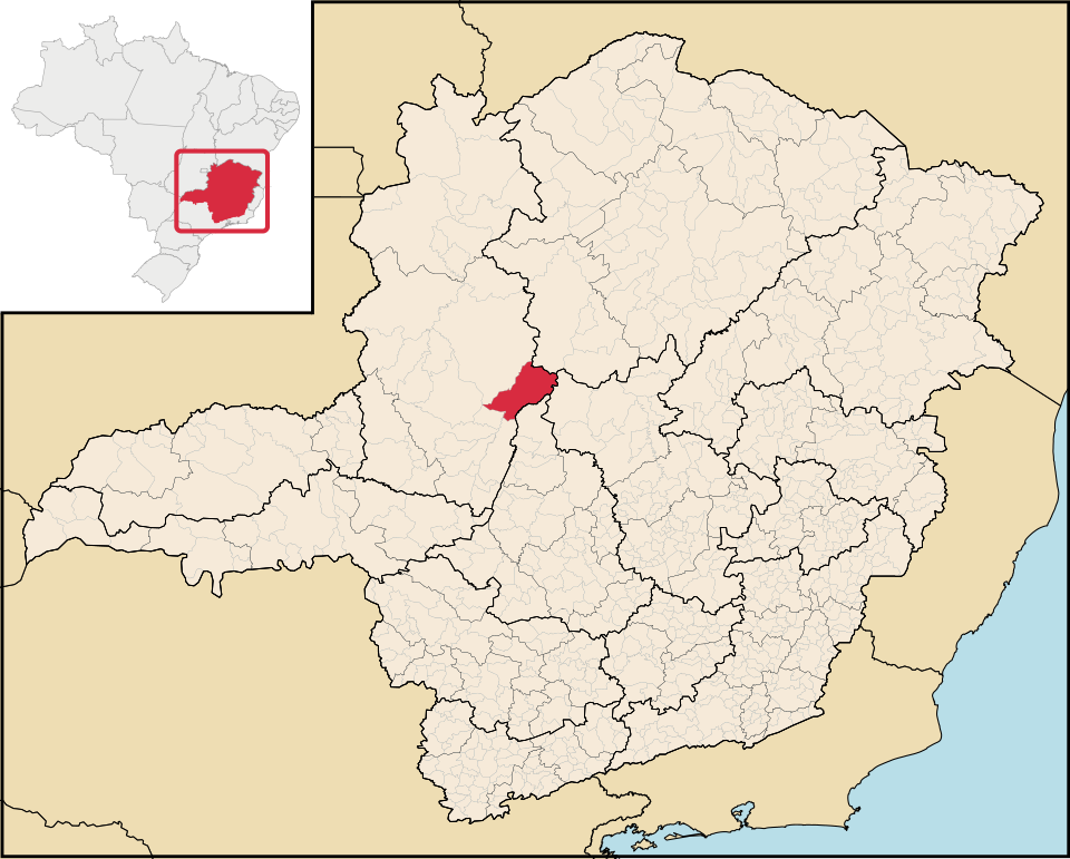 Mapa de localização de São Gonçalo do Abaeté em MG