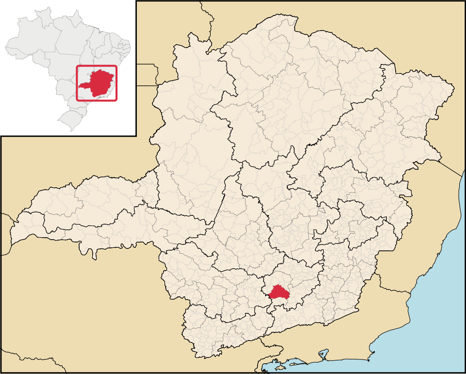 Mapa de localização de São João del Rei em MG