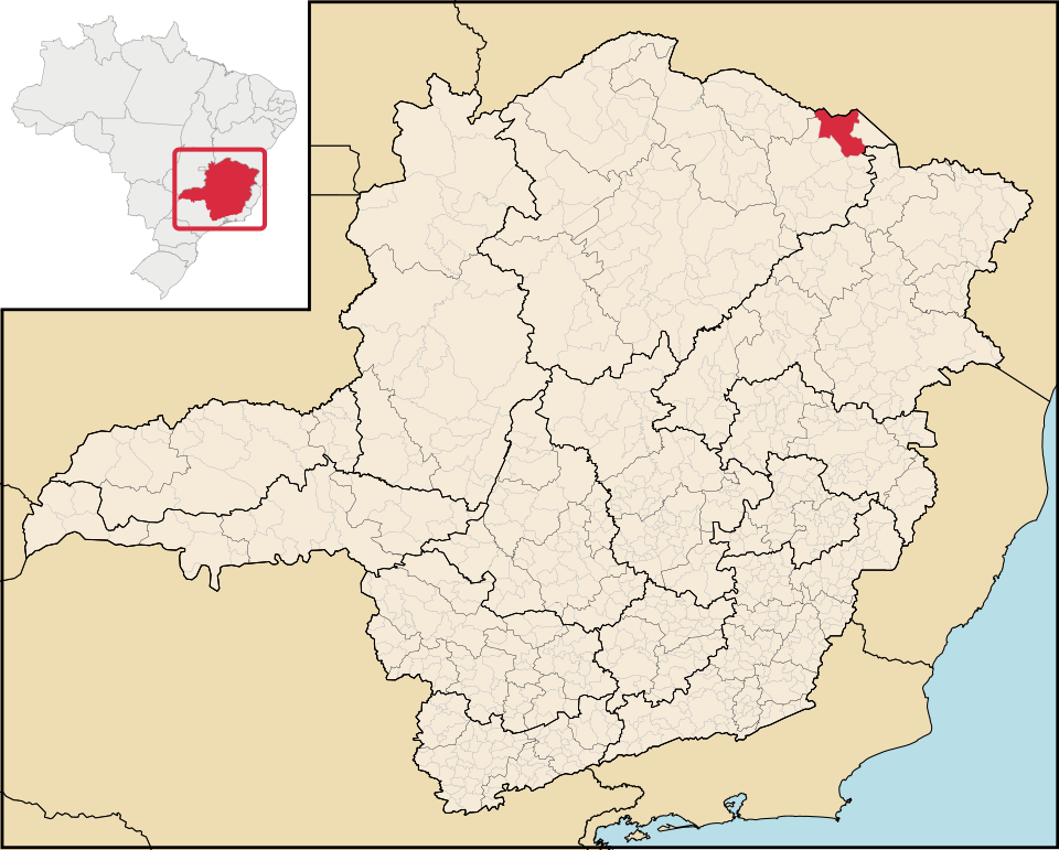 Mapa de localização de São João do Paraíso em MG