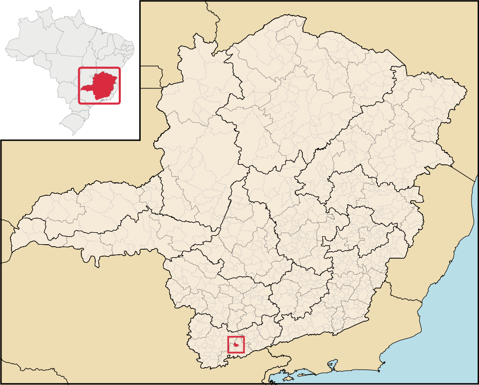 Mapa de localização de São José do Alegre em MG