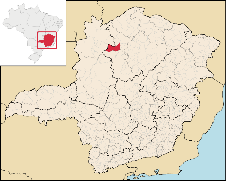 Mapa de localização de São Romão em MG