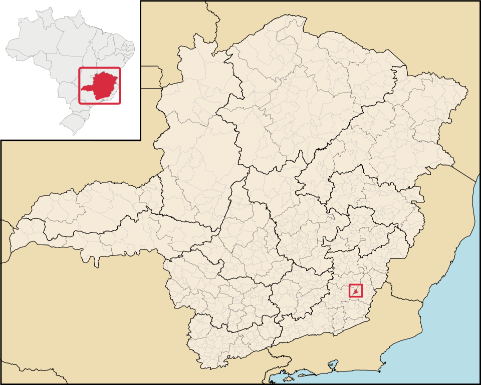 Mapa de localização de São Sebastião da Vargem Alegre em MG