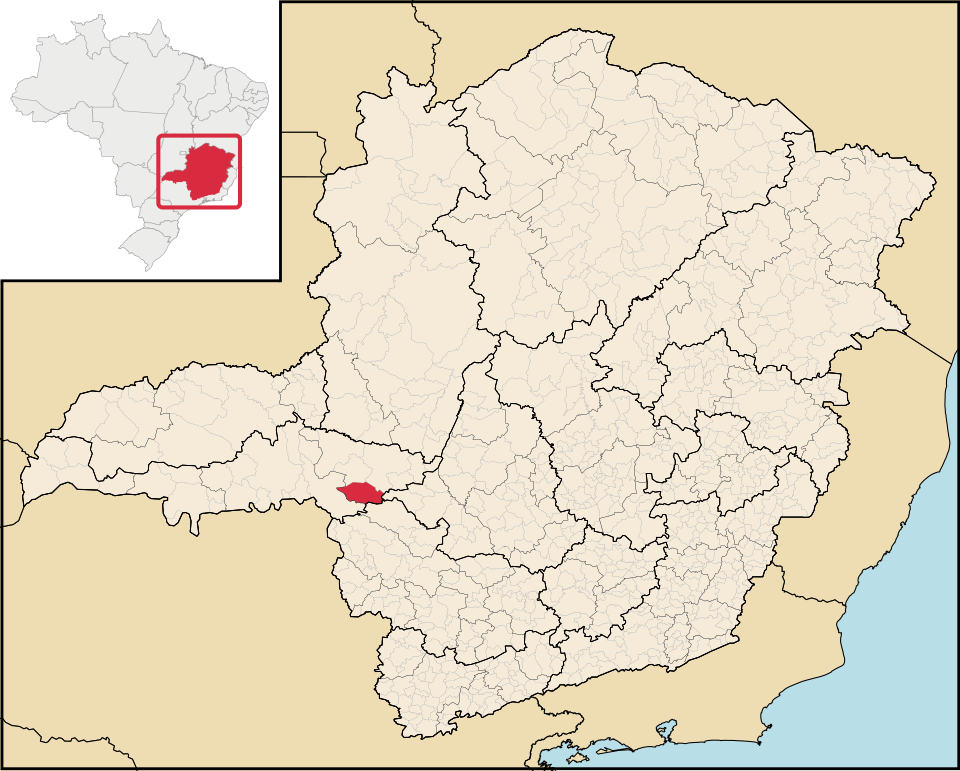 Mapa de localização de Tapira em MG