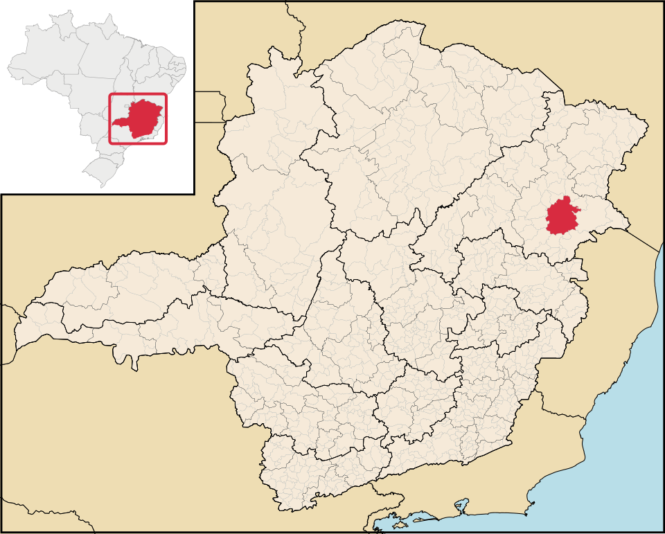 Mapa de localização de Teófilo Otoni em MG