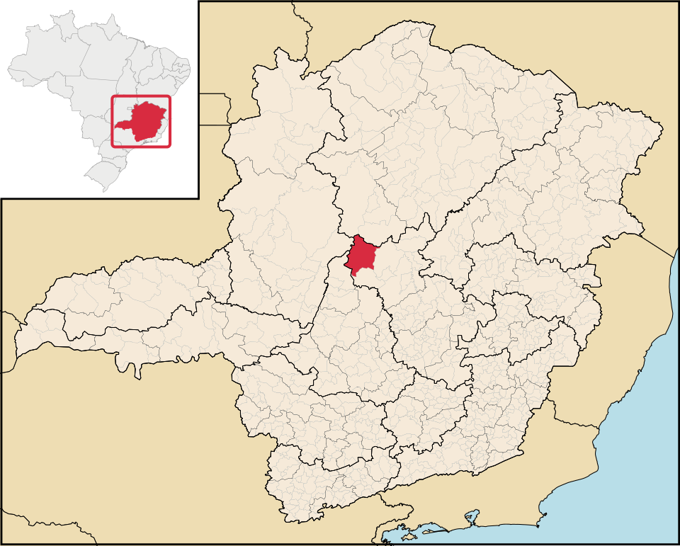 Mapa de localização de Três Marias em MG