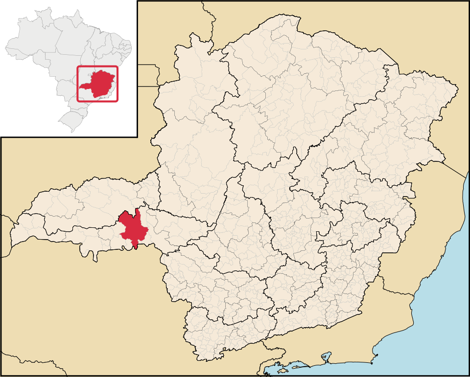 Mapa de localização de Uberaba em MG
