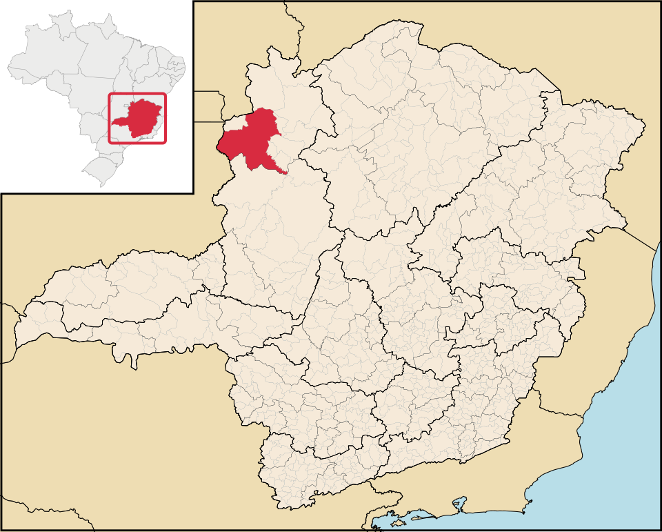 Mapa de localização de Unaí em MG