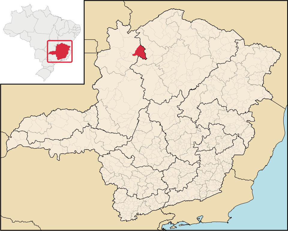 Mapa de localização de Urucuia em MG