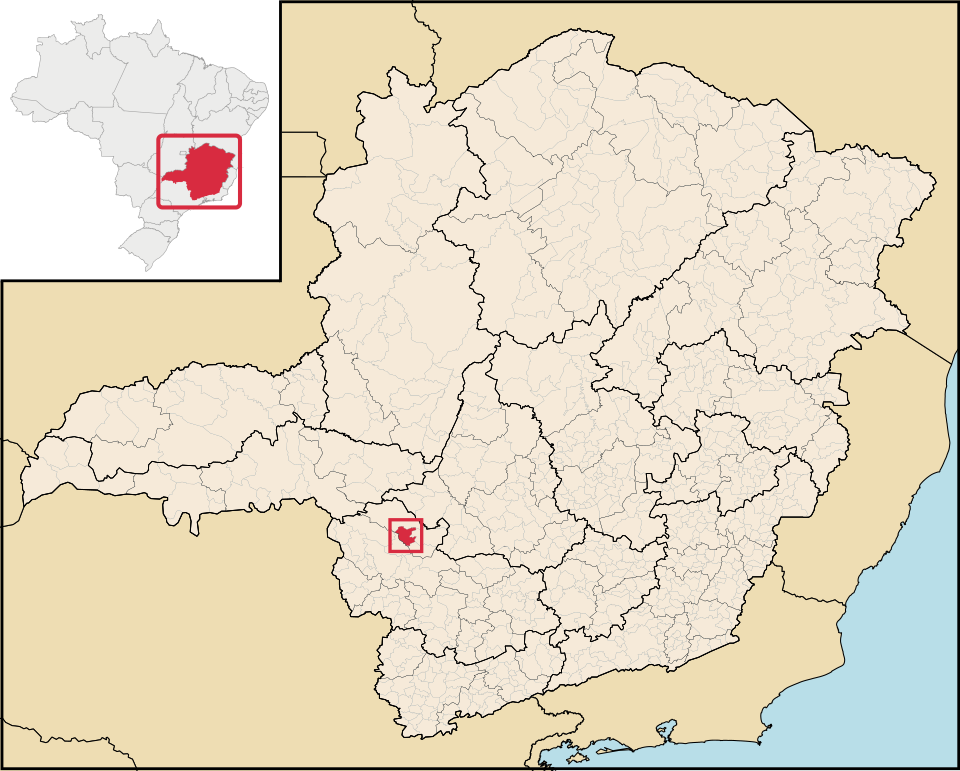 Mapa de localização de Vargem Bonita em MG