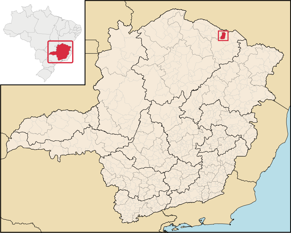 Mapa de localização de Vargem Grande do Rio Pardo em MG