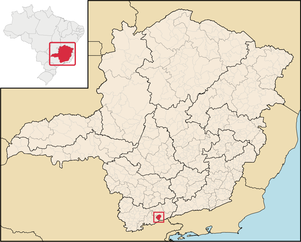 Mapa de localização de Virgínia em MG