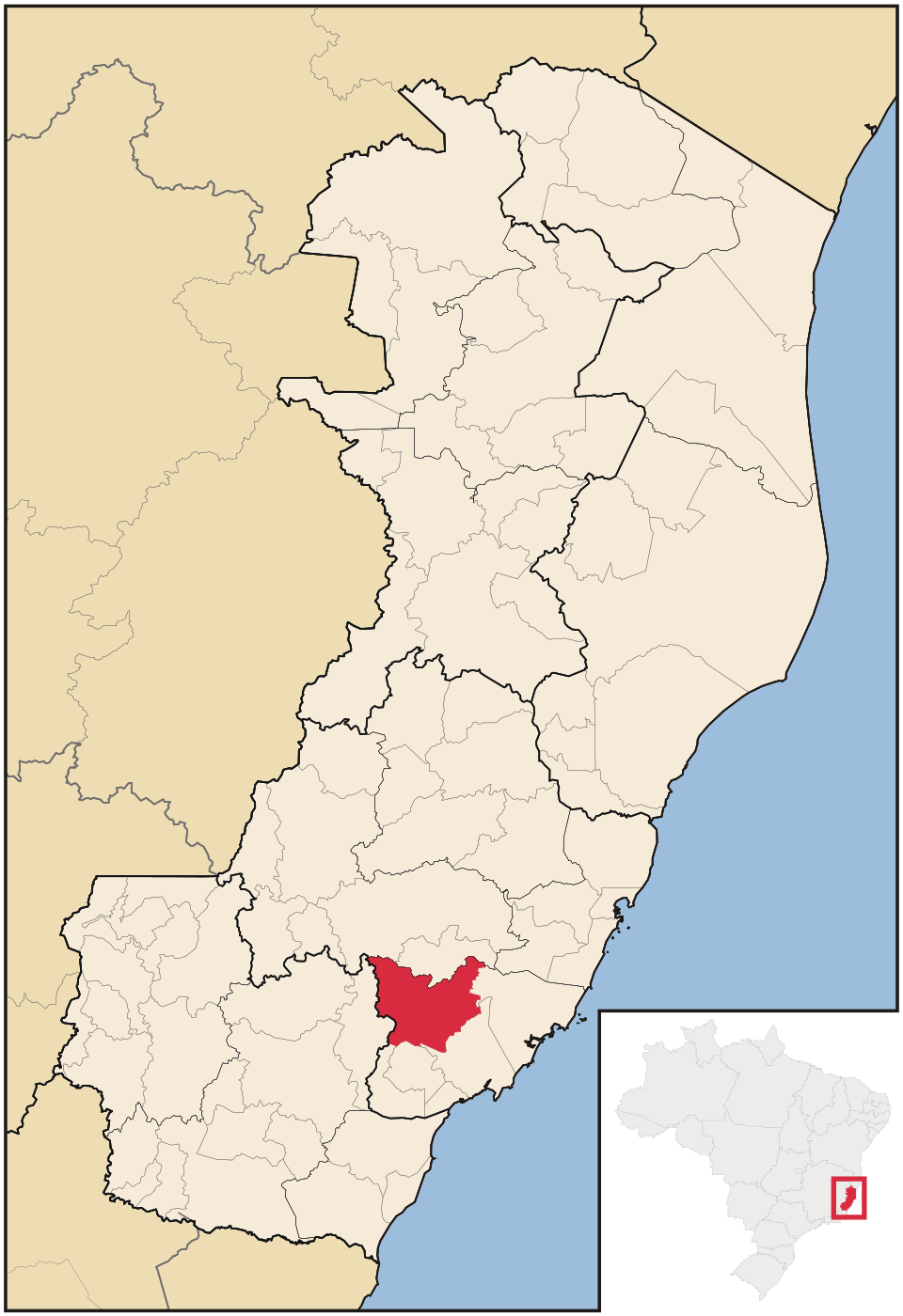Mapa de localização de Alfredo Chaves em ES