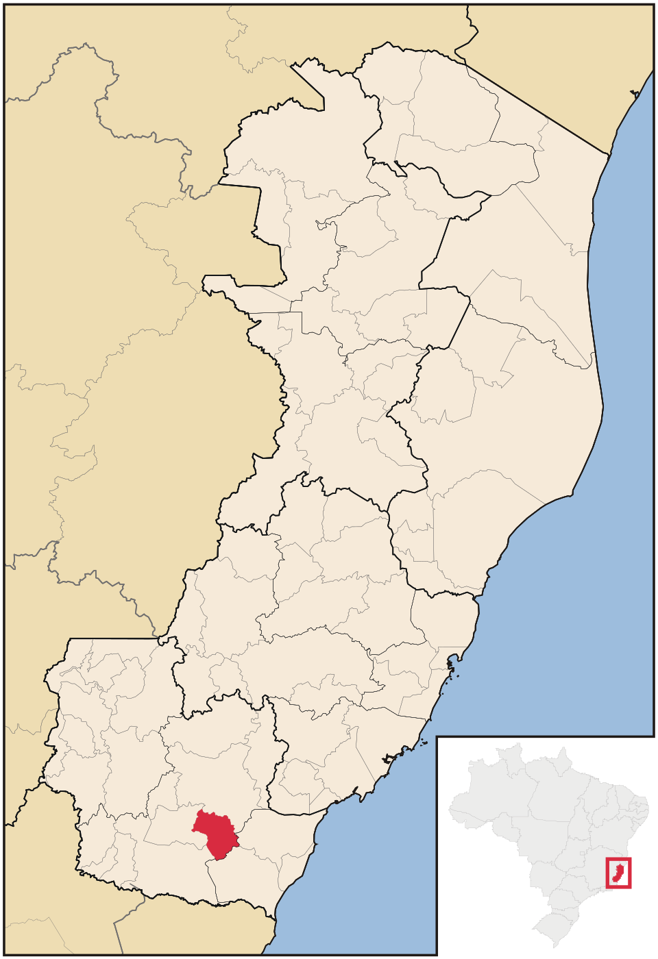 Mapa de localização de Atílio Vivácqua em ES