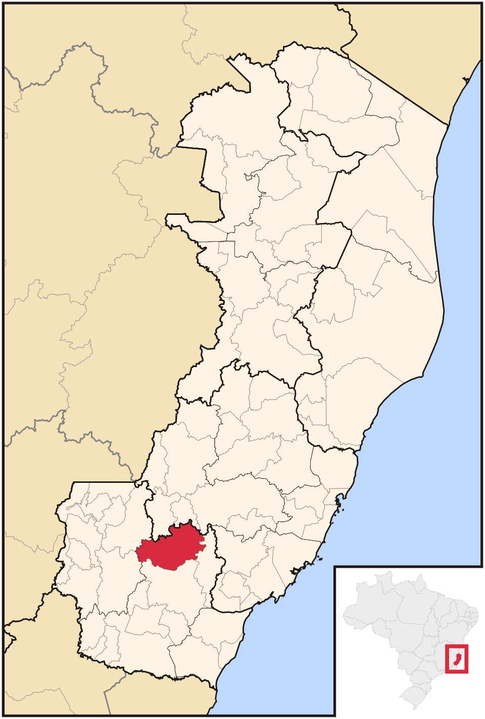Mapa de localização de Castelo em ES