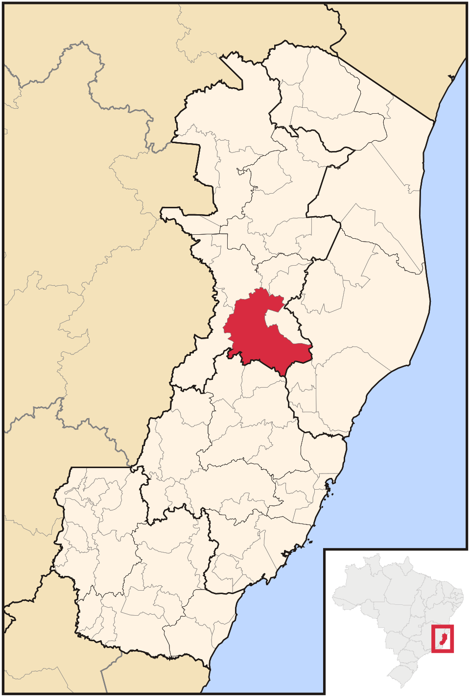 Mapa de localização de Colatina em ES