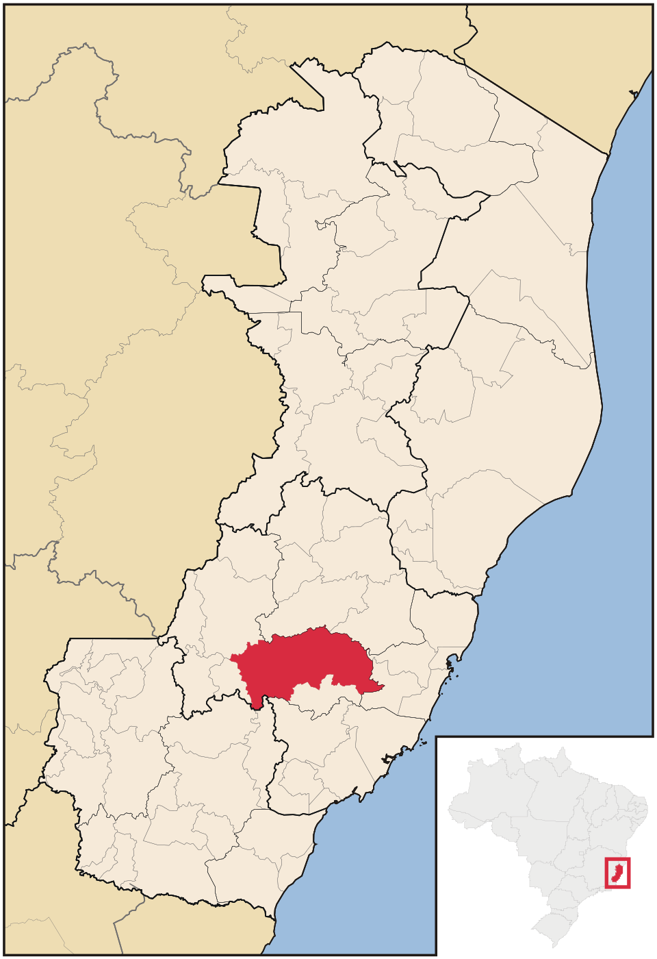 Mapa de localização de Domingos Martins em ES