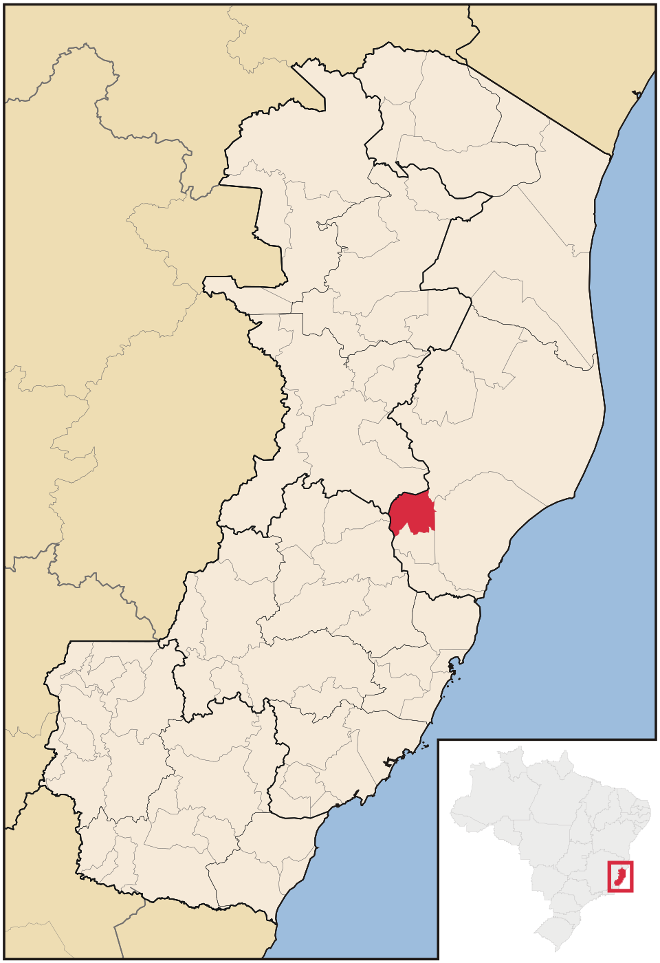 Mapa de localização de João Neiva em ES