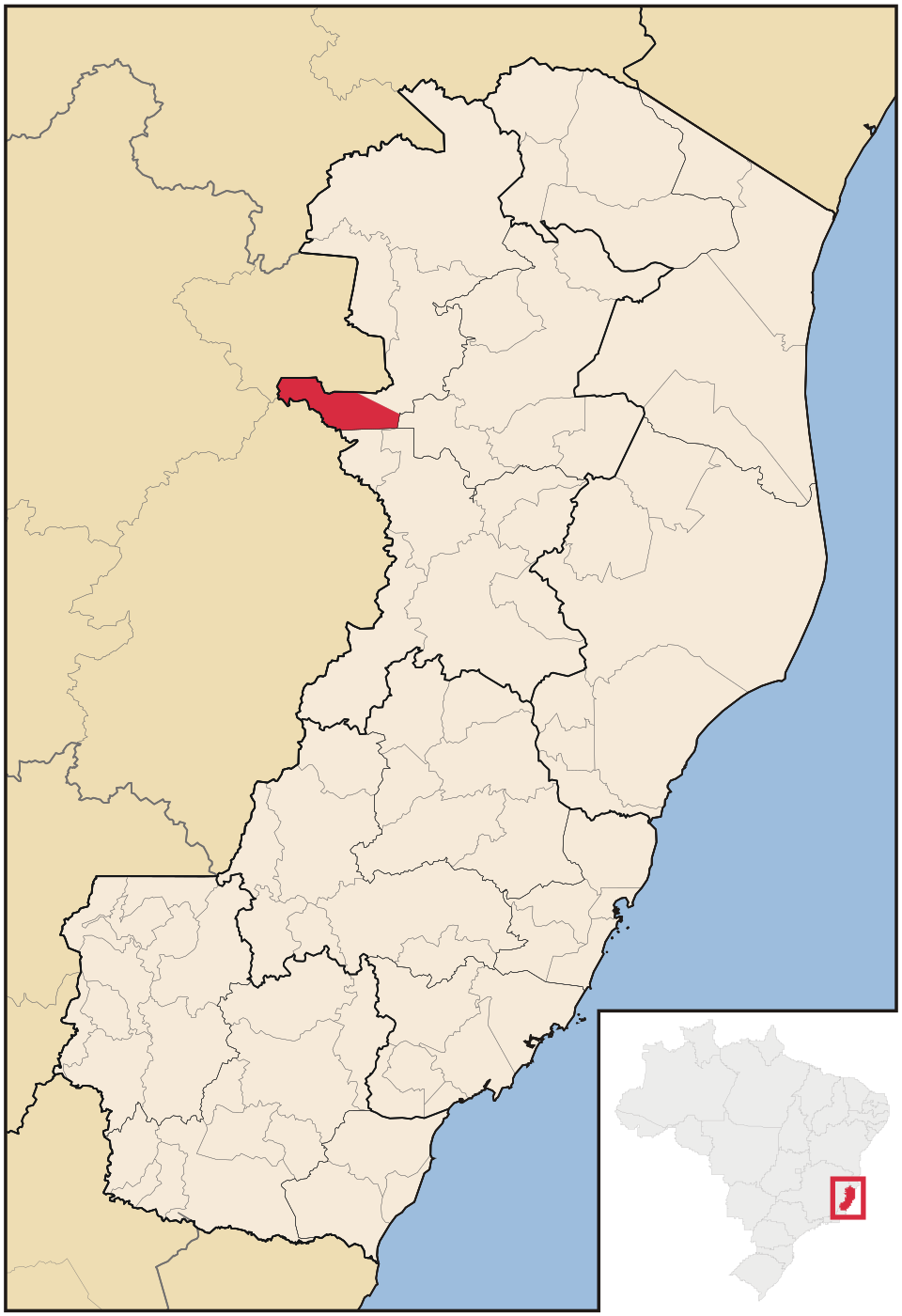 Mapa de localização de Mantenópolis em ES