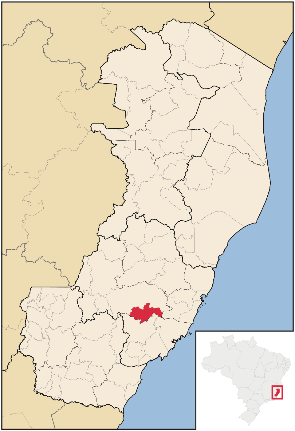 Mapa de localização de Marechal Floriano em ES